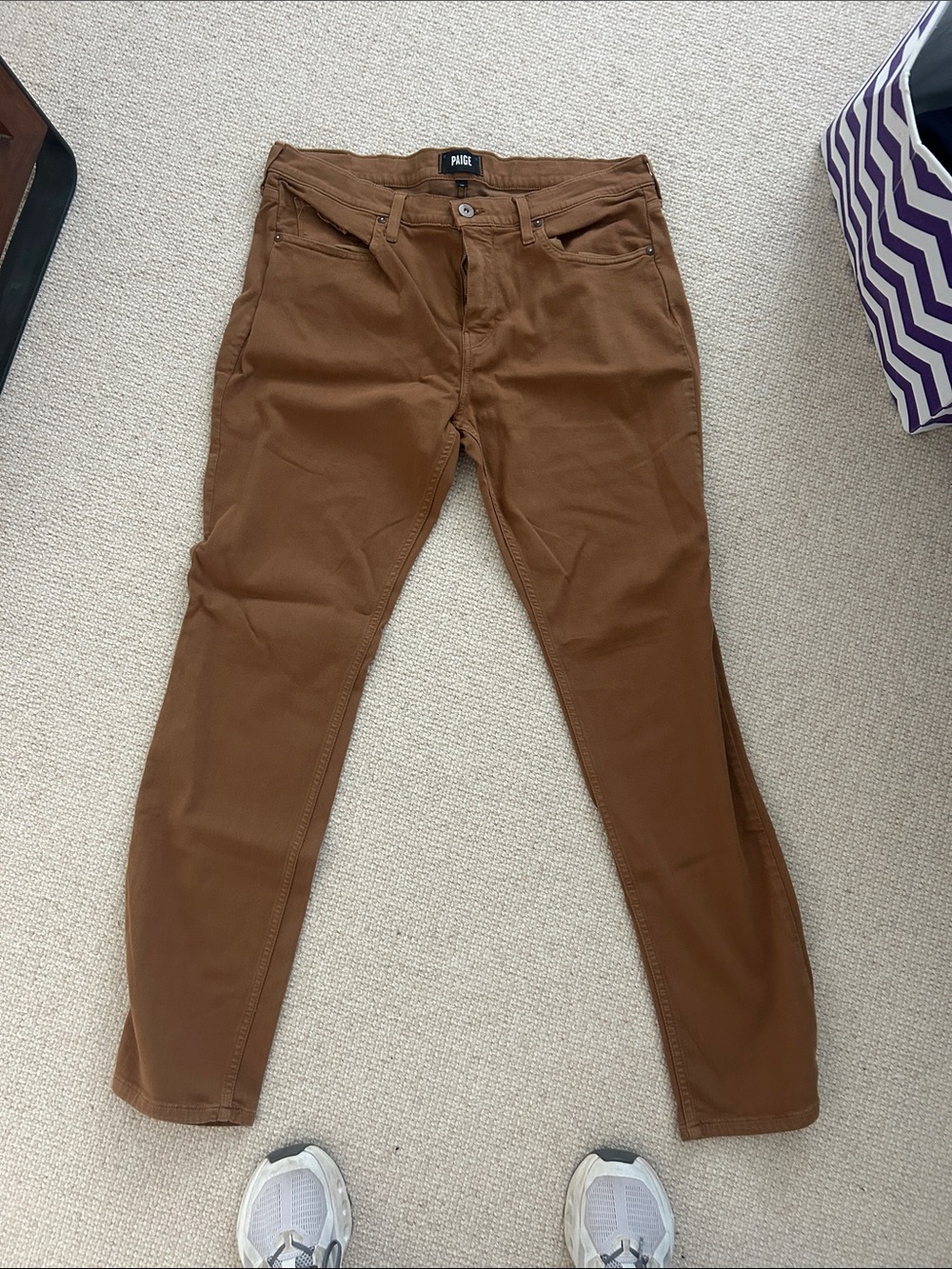 PAIGE Caramel Brown Slim Jeans